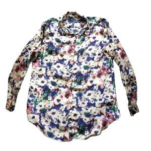 Lauren Ralph Lauren‎ Shirt Womens Large Button Up Allover Print Flower Blouse